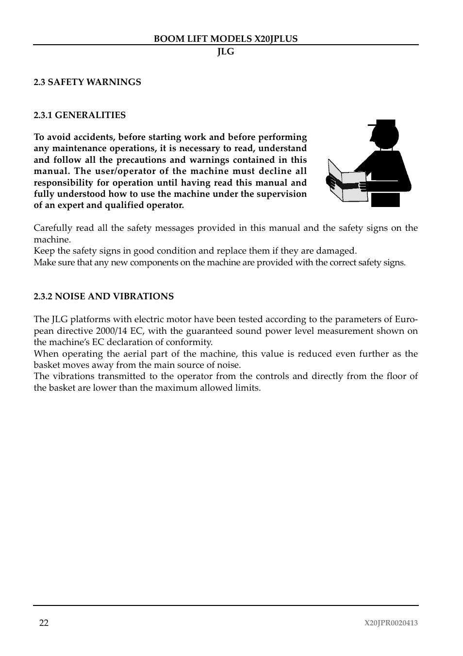 JLG X20J Plus Operator Manual User Manual | Page 26 / 178