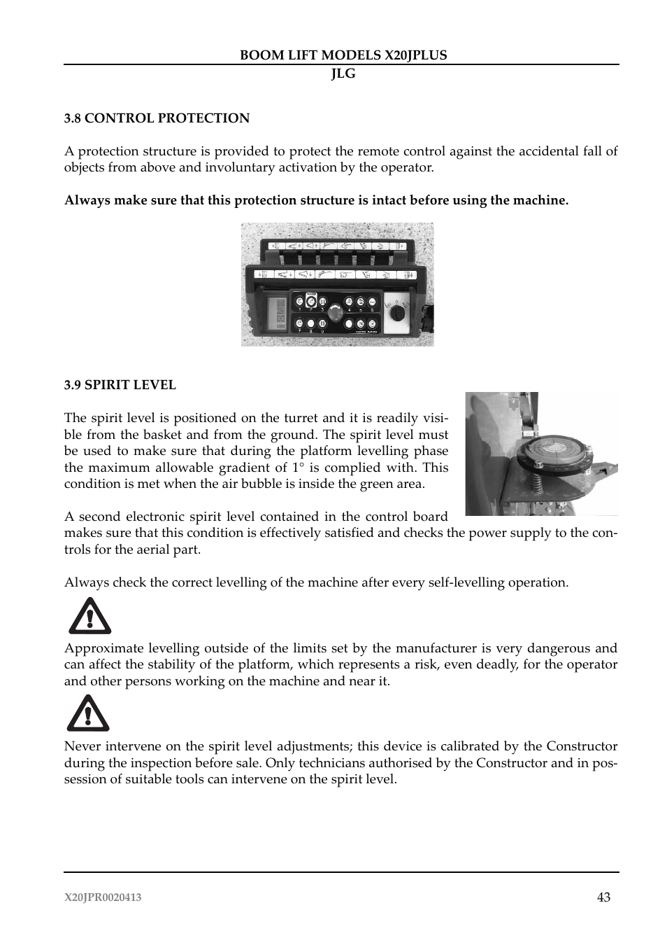 JLG X20J Plus Operator Manual User Manual | Page 47 / 178
