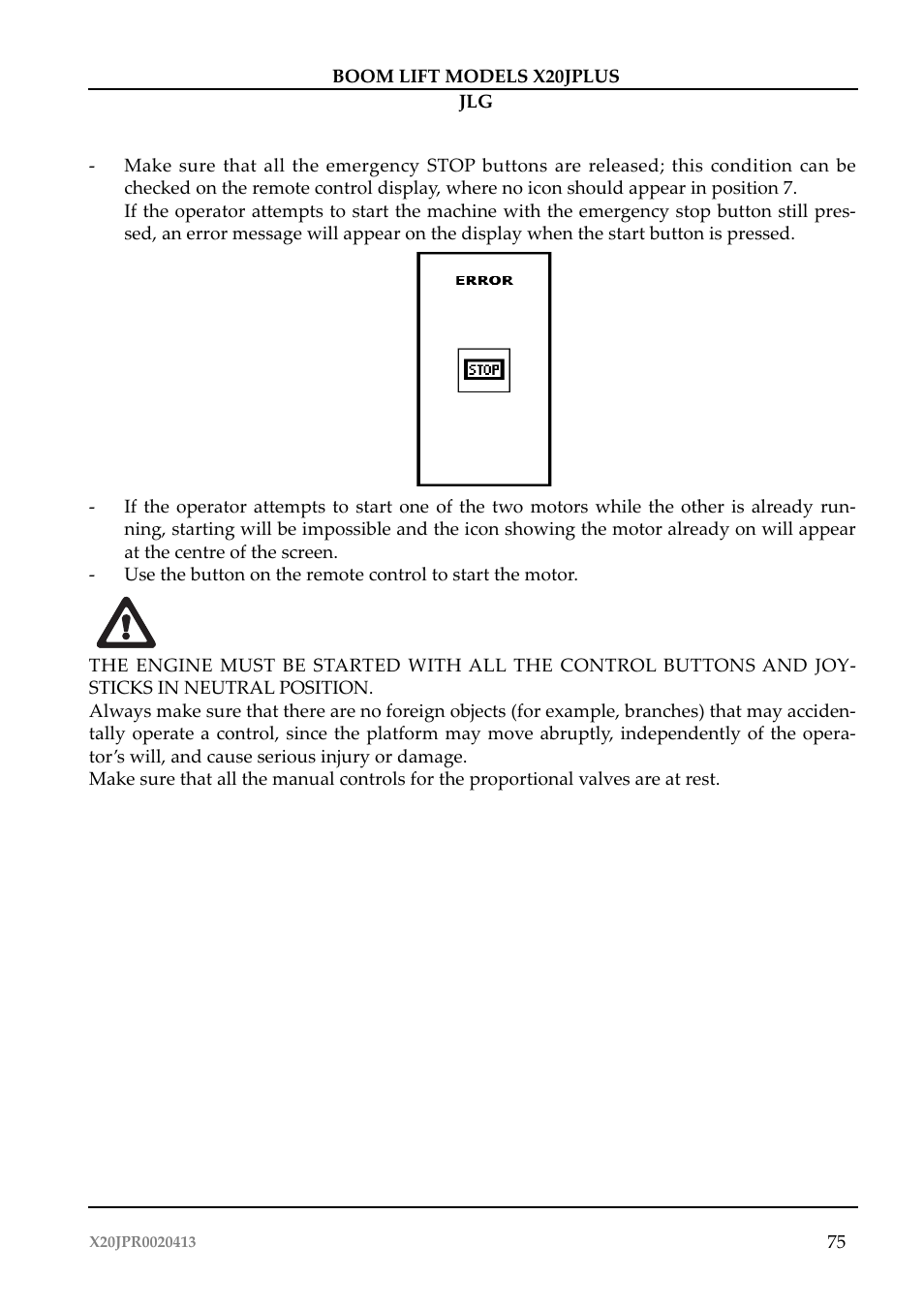 JLG X20J Plus Operator Manual User Manual | Page 79 / 178