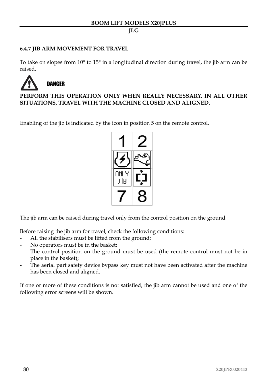 JLG X20J Plus Operator Manual User Manual | Page 84 / 178