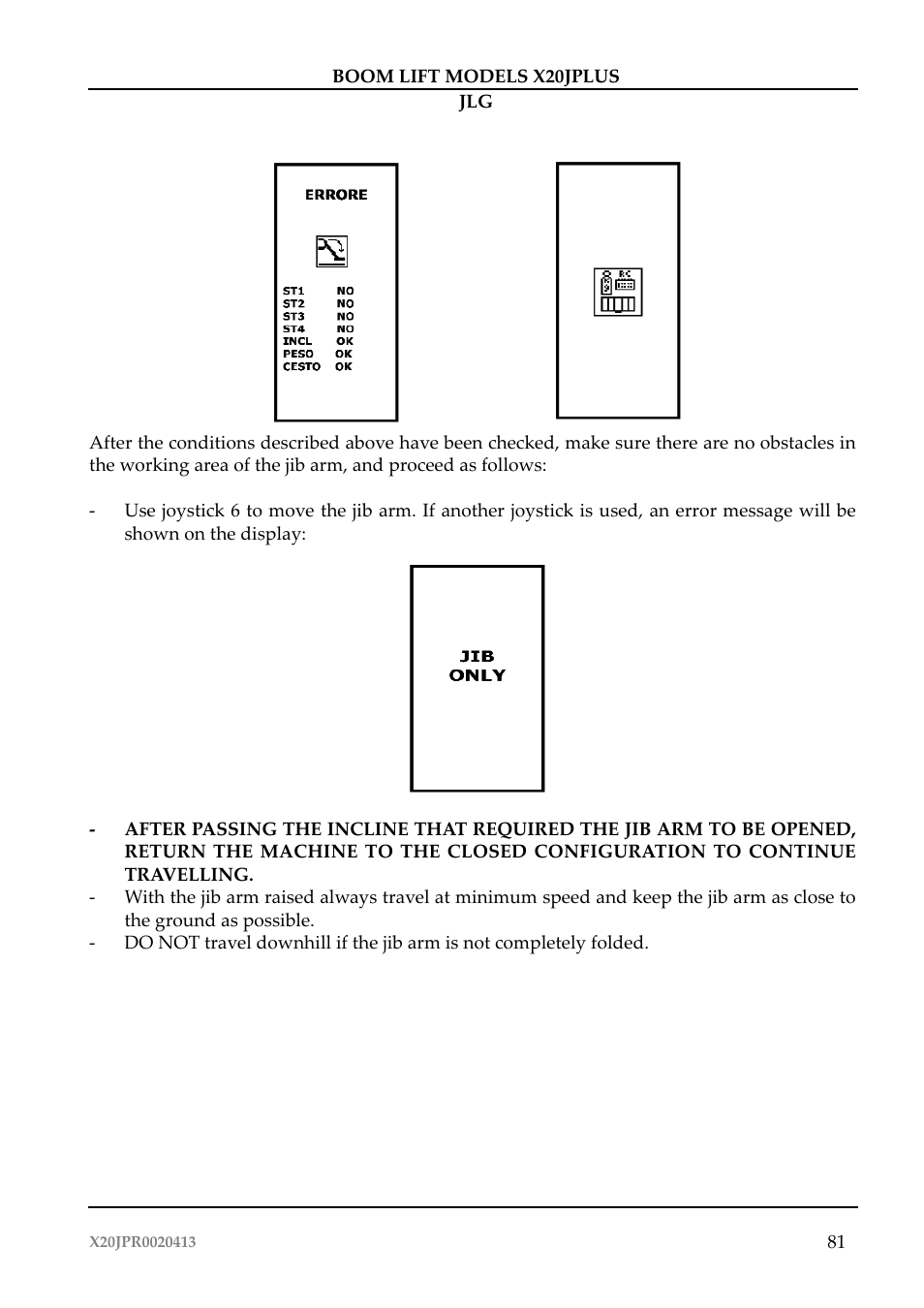 JLG X20J Plus Operator Manual User Manual | Page 85 / 178