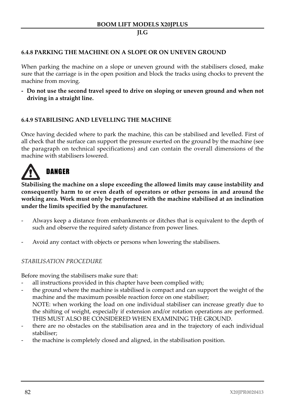 JLG X20J Plus Operator Manual User Manual | Page 86 / 178