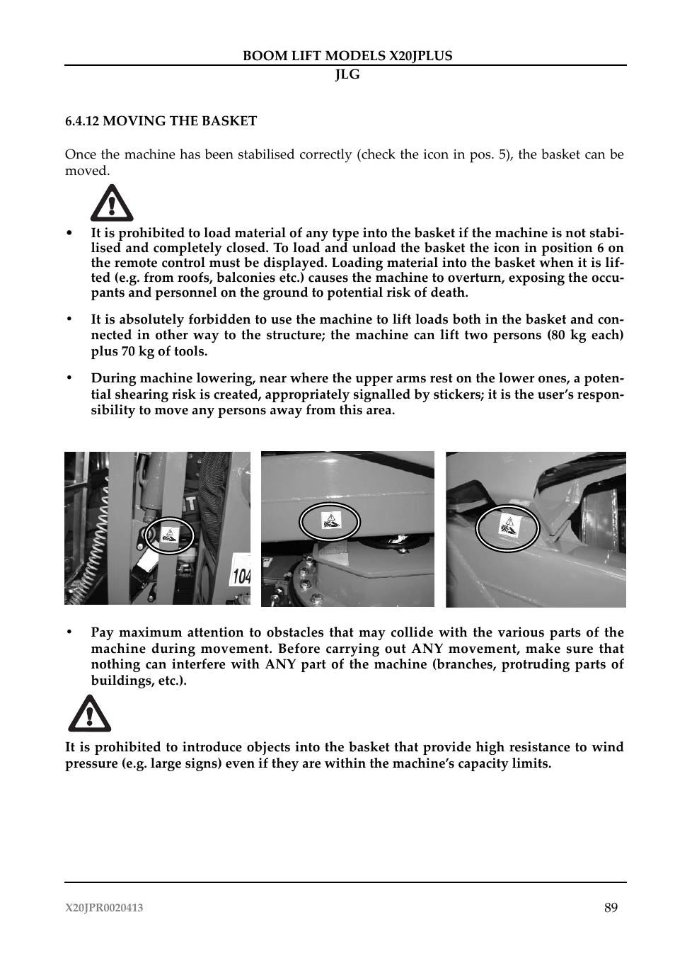 JLG X20J Plus Operator Manual User Manual | Page 93 / 178