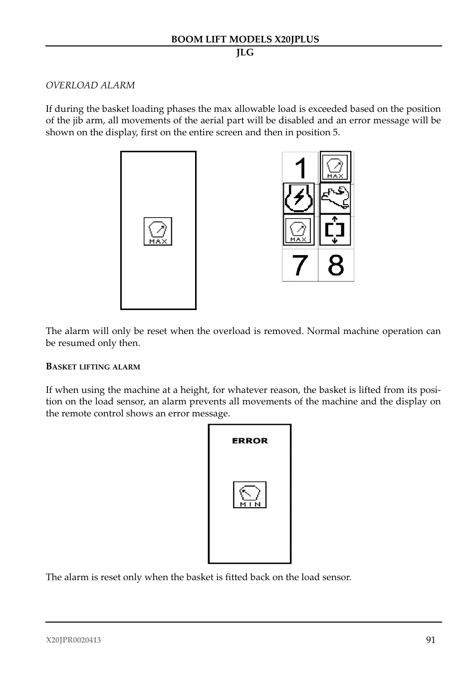 JLG X20J Plus Operator Manual User Manual | Page 95 / 178