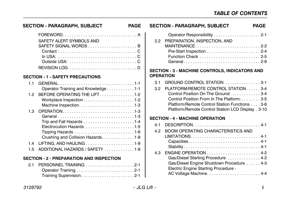 JLG X390AJ Operator Manual User Manual | Page 7 / 138