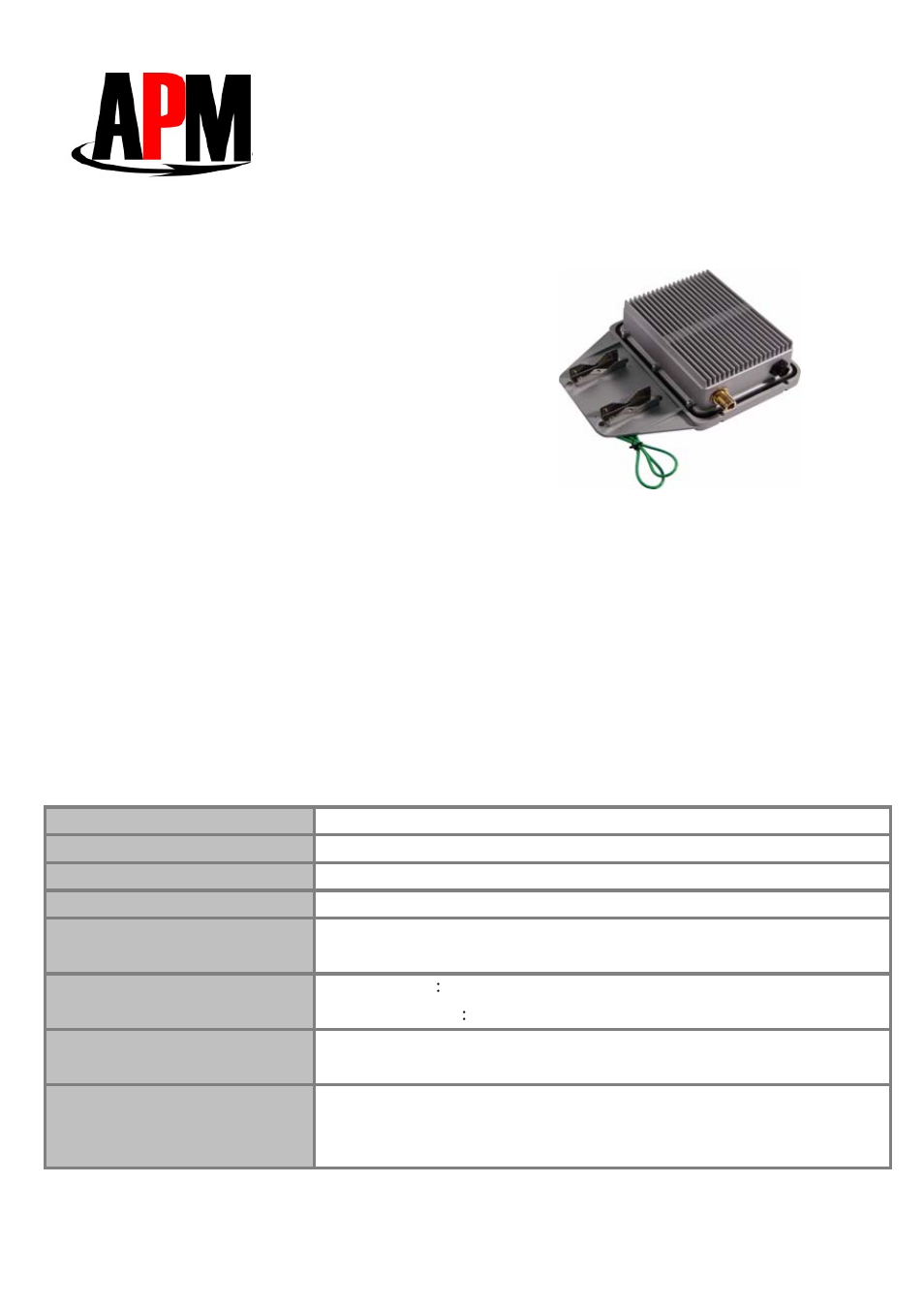 APM ABR-24005g User Manual | 2 pages