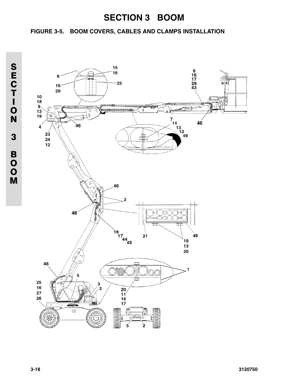 Boom covers, cables and clamps installation -18 | JLG 450AJ ANSI Parts Manual User Manual | Page 142 / 266