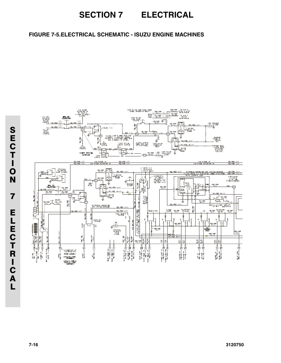 Electrical schematic - isuzu engine machines -16 | JLG 450AJ ANSI Parts Manual User Manual | Page 234 / 266