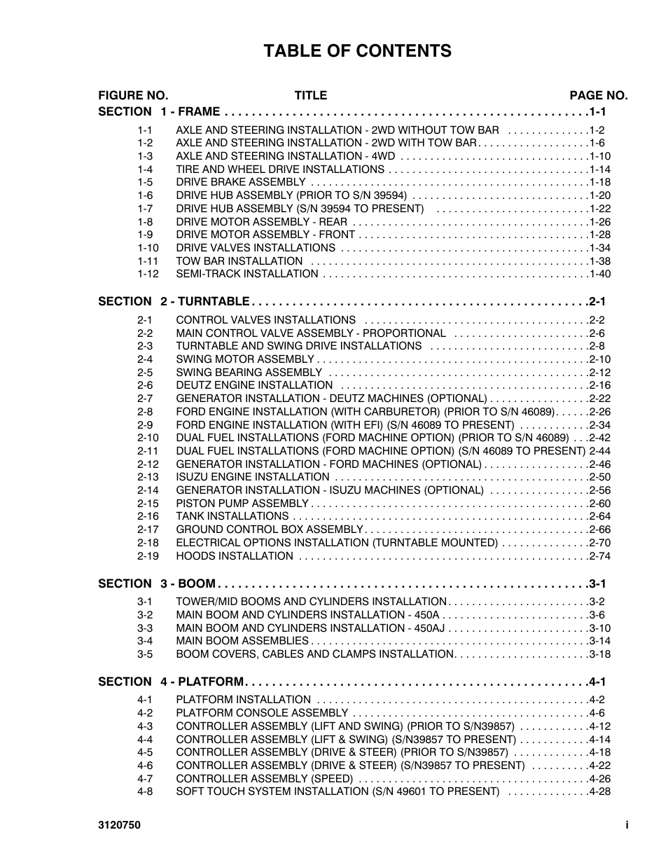 JLG 450AJ ANSI Parts Manual User Manual | Page 5 / 266