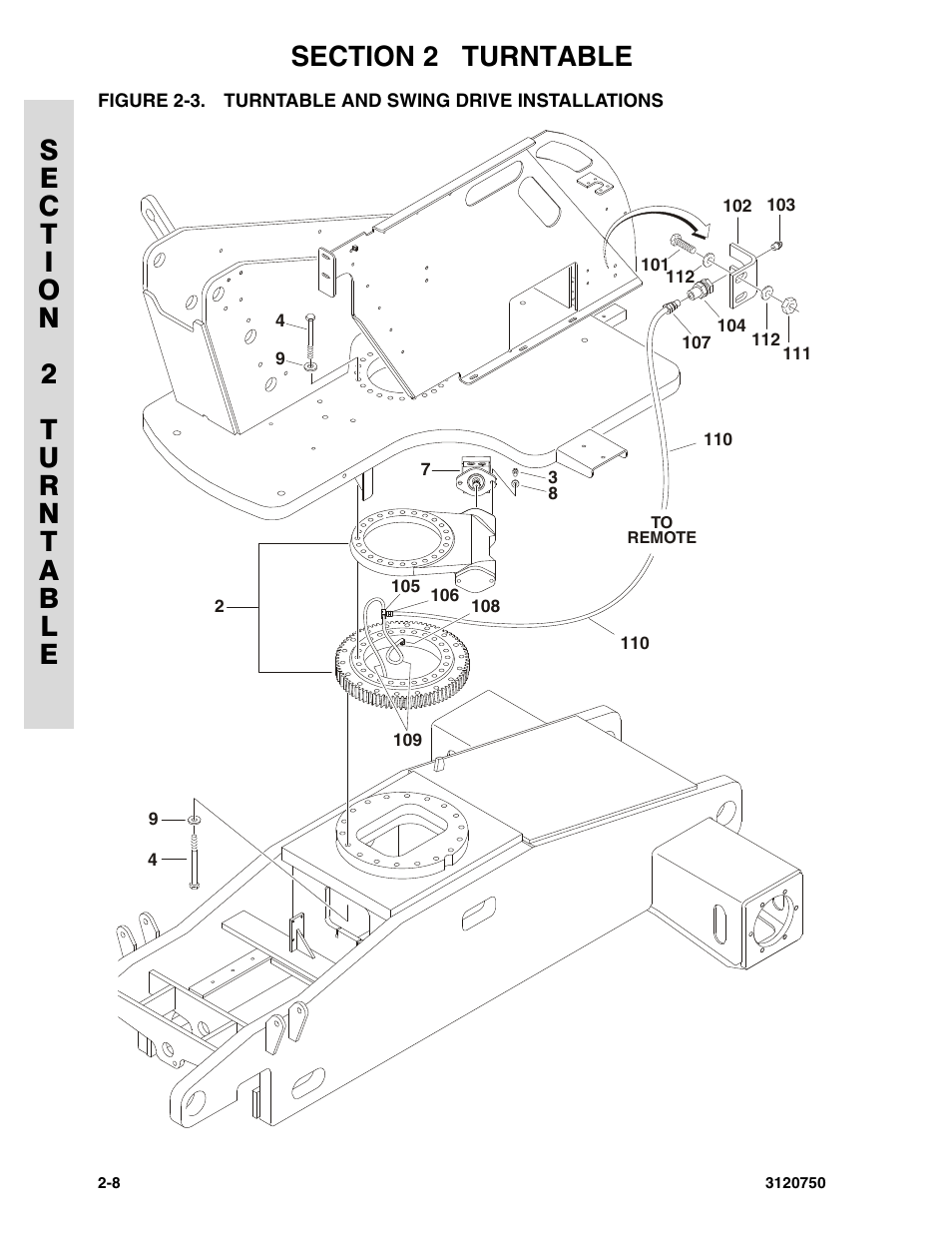 Turntable and swing drive installations -8 | JLG 450AJ ANSI Parts Manual User Manual | Page 56 / 266