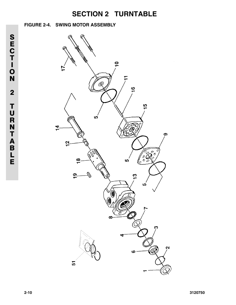 Figure 2-4. swing motor assembly | JLG 450AJ ANSI Parts Manual User Manual | Page 58 / 266