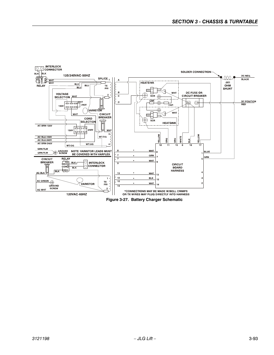 Battery charger schematic -94 | JLG T350 Service Manual User Manual | Page 129 / 230