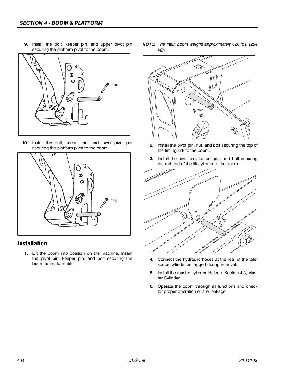 Installation, Installation -6 | JLG T350 Service Manual User Manual | Page 138 / 230