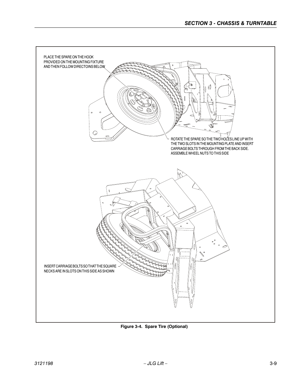 Spare tire (optional) -9 | JLG T350 Service Manual User Manual | Page 45 / 230