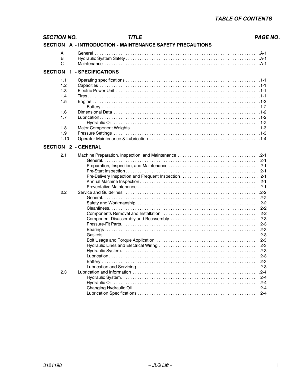 JLG T350 Service Manual User Manual | Page 5 / 230