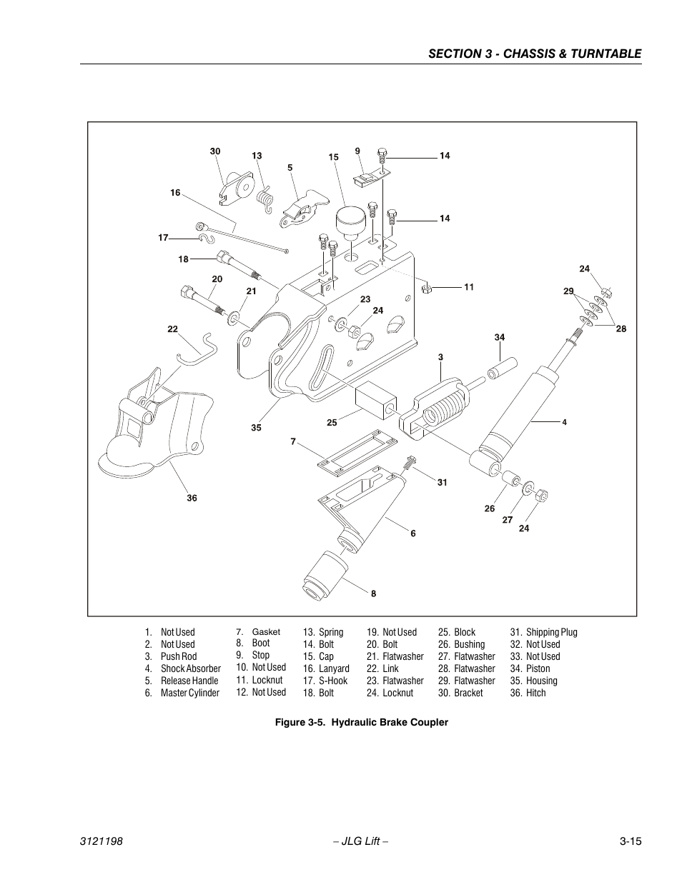 Hydraulic brake coupler -15 | JLG T350 Service Manual User Manual | Page 51 / 230