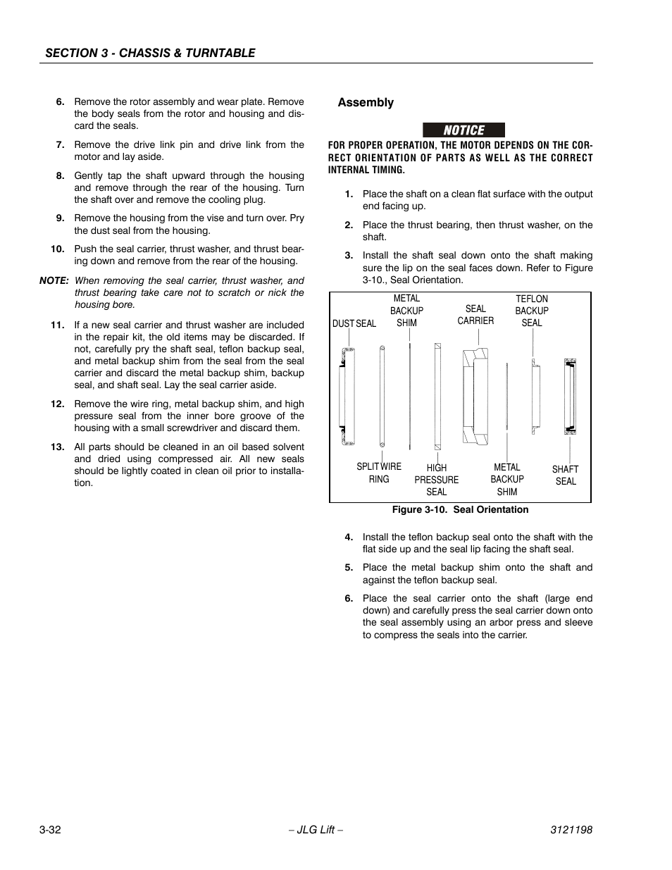 Assembly, Assembly -32, Seal orientation -32 | JLG T350 Service Manual User Manual | Page 68 / 230