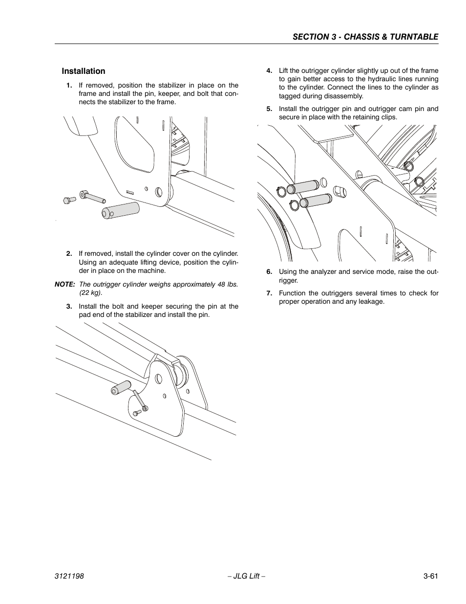 Installation, Installation -61 | JLG T350 Service Manual User Manual | Page 97 / 230