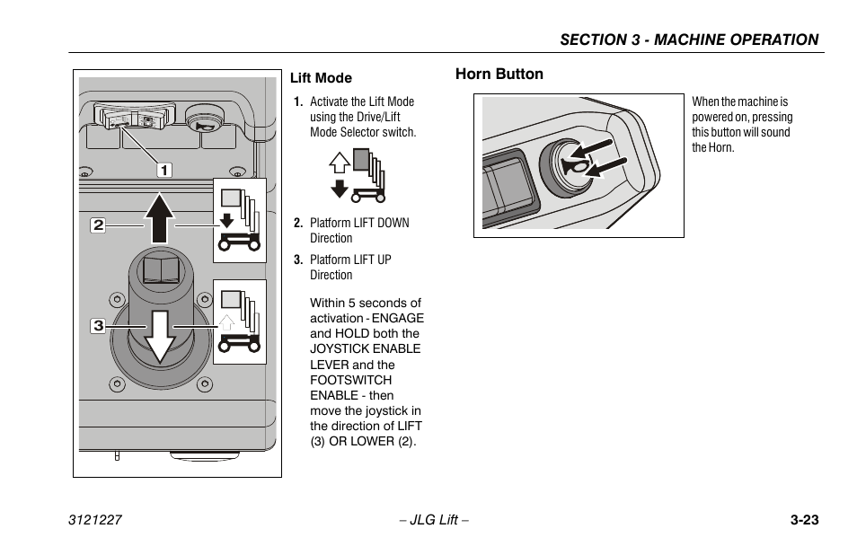Horn button, Horn button -23 | JLG 10MSP Operator Manual User Manual | Page 51 / 96