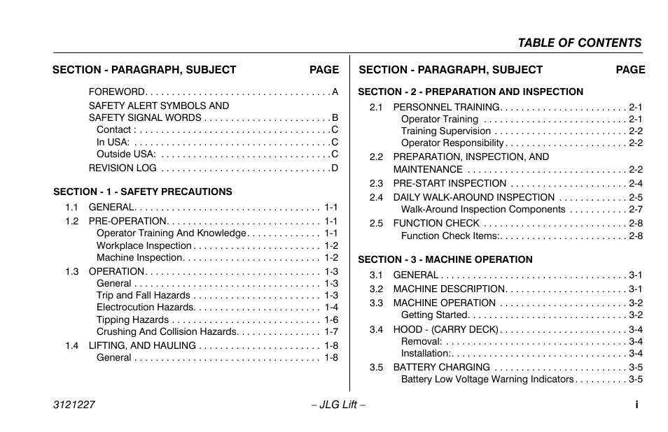JLG 10MSP Operator Manual User Manual | Page 7 / 96