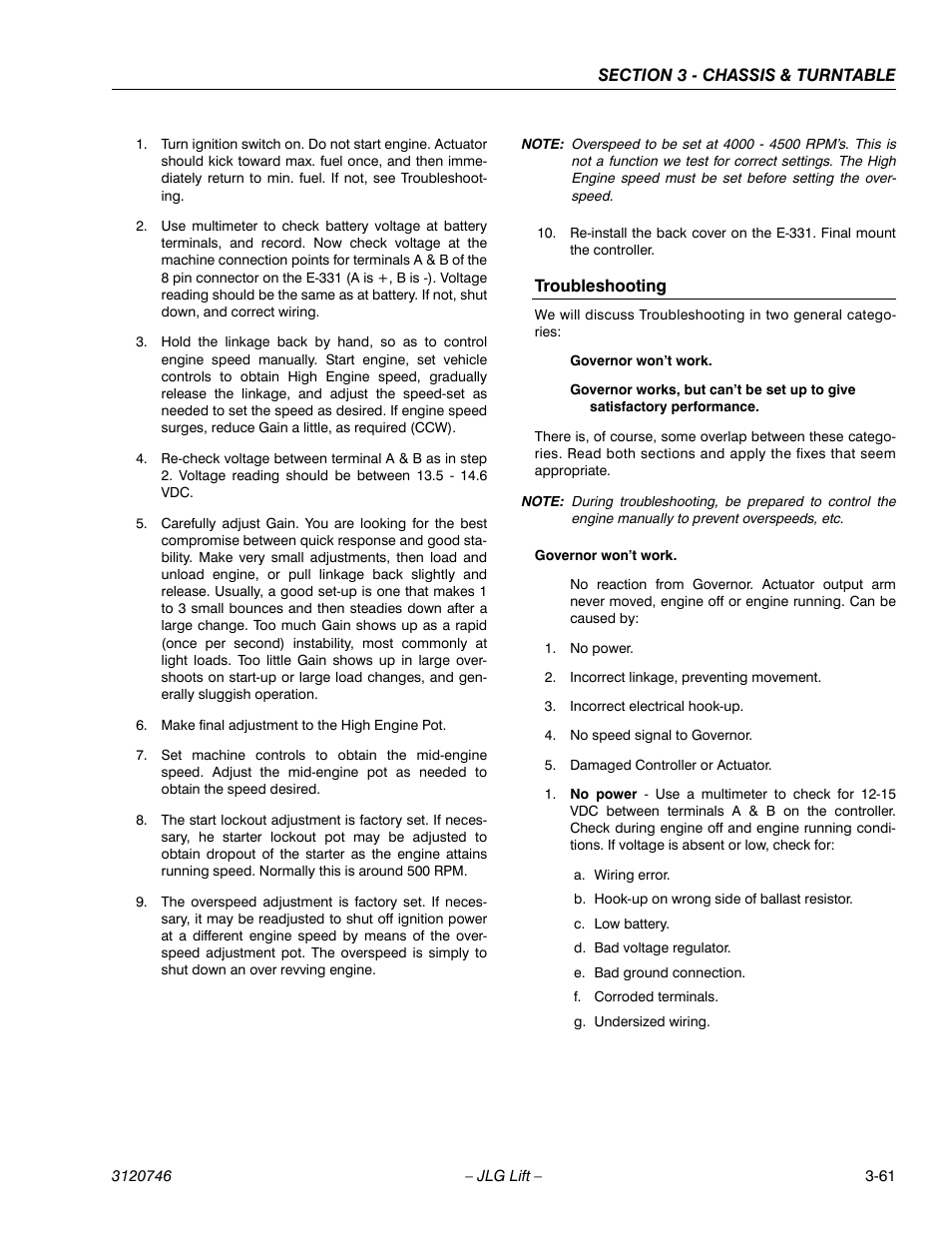 Troubleshooting, Troubleshooting -61 | JLG 601S ANSI Service Manual User Manual | Page 101 / 244
