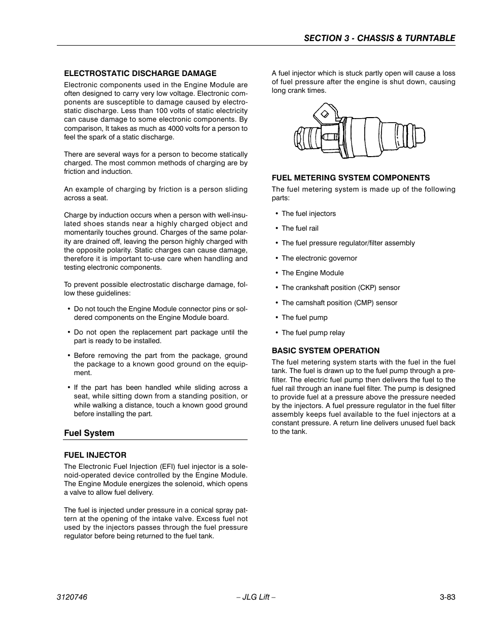 Fuel system, Fuel system -83 | JLG 601S ANSI Service Manual User Manual | Page 123 / 244