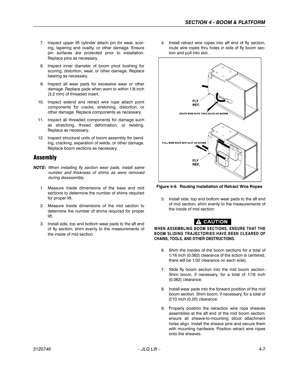 Assembly, Assembly -7, Routing installation of retract wire ropes -7 | JLG 601S ANSI Service Manual User Manual | Page 135 / 244