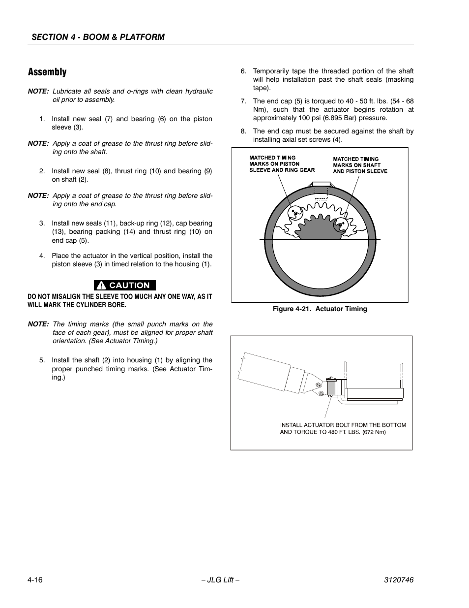 Assembly, Assembly -16, Actuator timing -16 | JLG 601S ANSI Service Manual User Manual | Page 144 / 244
