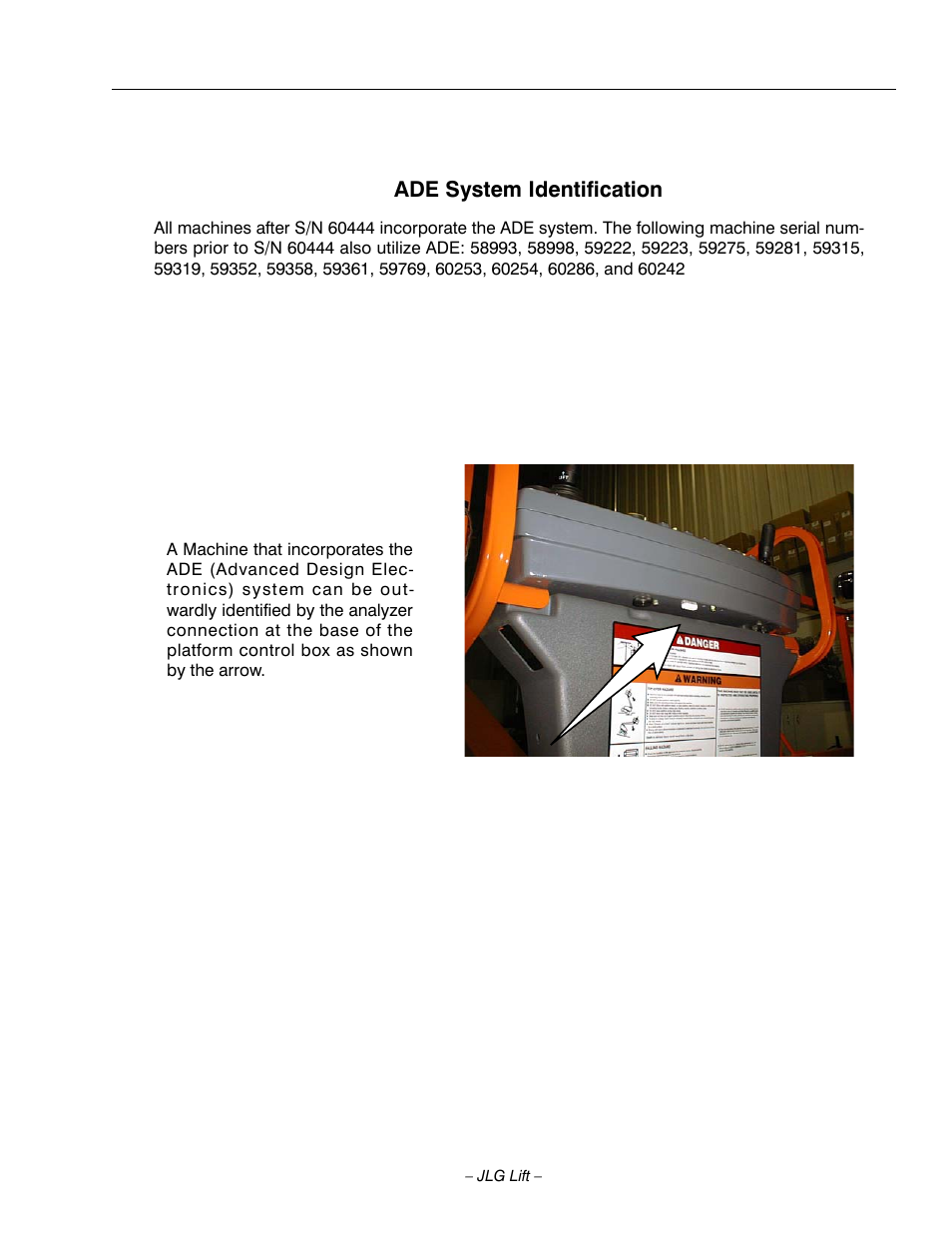 Ade system identification | JLG 601S ANSI Service Manual User Manual | Page 3 / 244