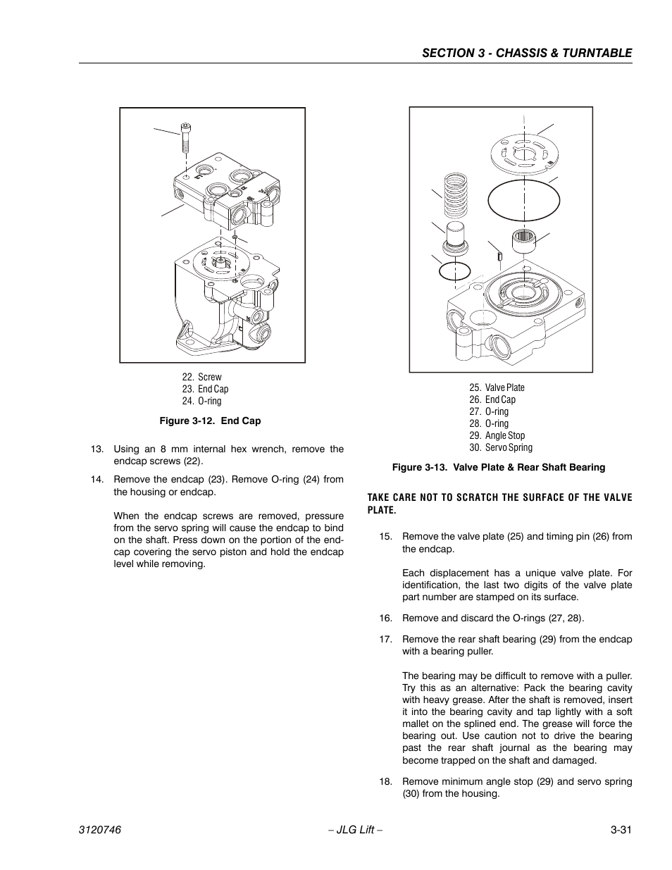 End cap -31, Valve plate & rear shaft bearing -31 | JLG 601S ANSI Service Manual User Manual | Page 71 / 244