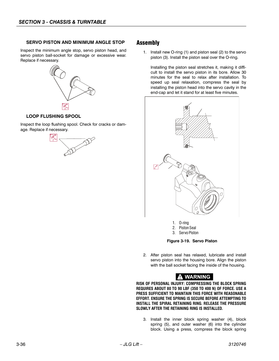 Assembly, Assembly -36, Servo piston -36 | JLG 601S ANSI Service Manual User Manual | Page 76 / 244