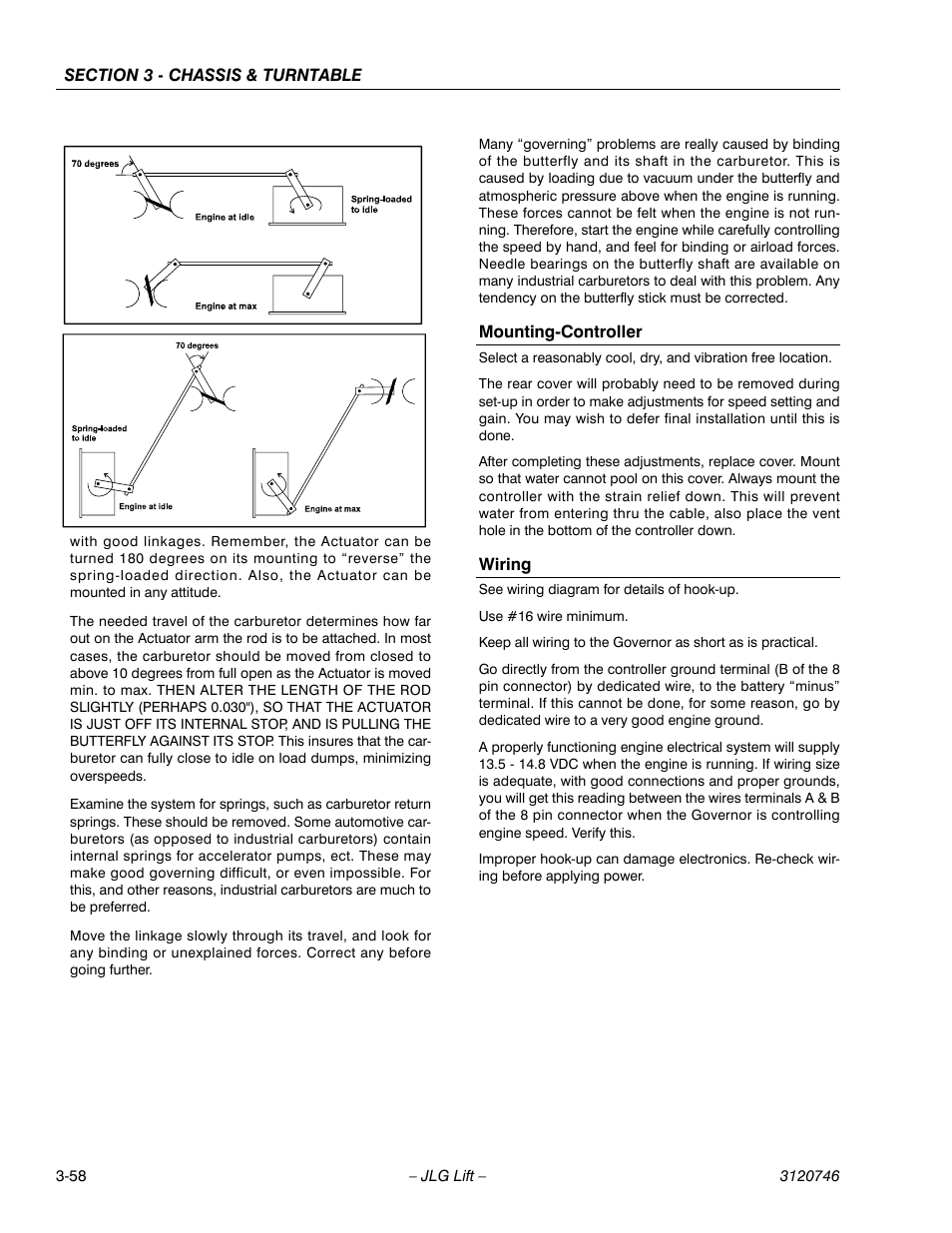 Mounting-controller, Wiring, Mounting-controller -58 wiring -58 | JLG 601S ANSI Service Manual User Manual | Page 98 / 244