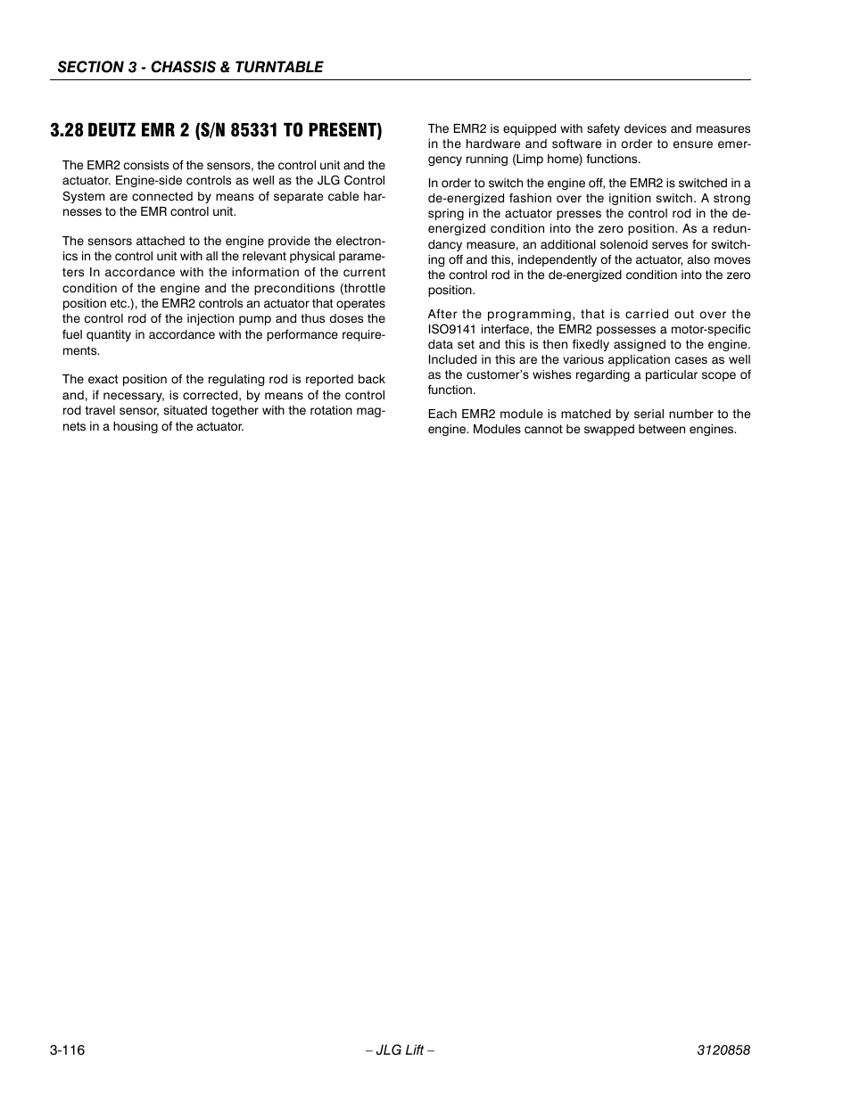 28 deutz emr 2 (s/n 85331 to present) | JLG 800A_AJ Service Manual User Manual | Page 172 / 466