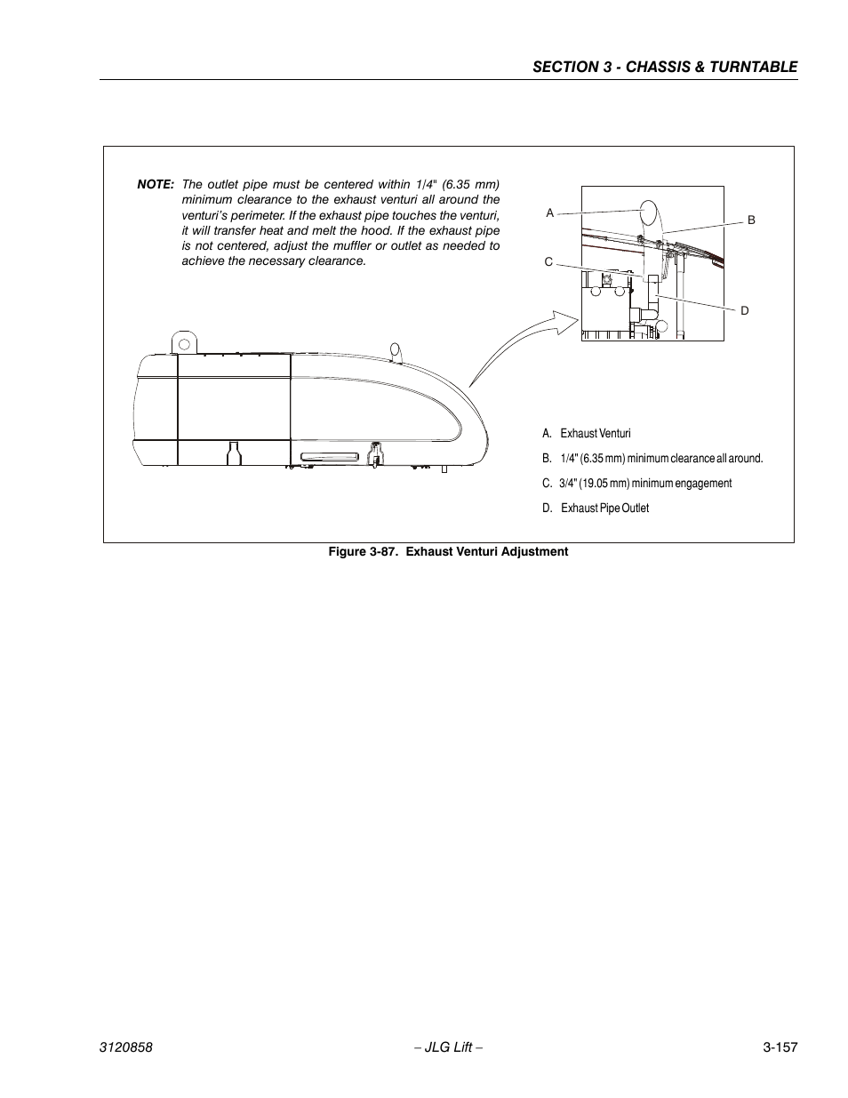 Exhaust venturi adjustment -157 | JLG 800A_AJ Service Manual User Manual | Page 213 / 466