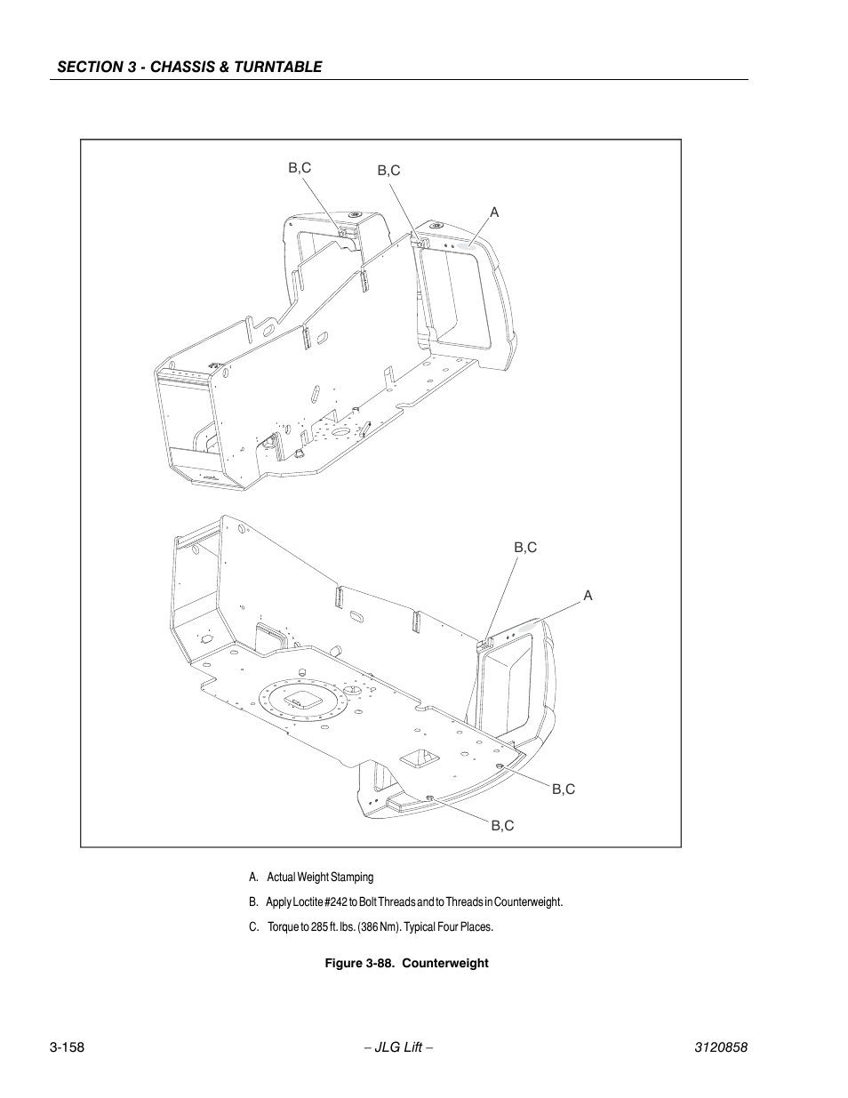 Counterweight -158 | JLG 800A_AJ Service Manual User Manual | Page 214 / 466