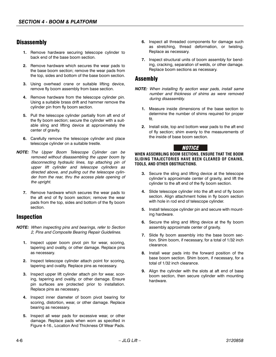 Disassembly, Inspection, Assembly | JLG 800A_AJ Service Manual User Manual | Page 220 / 466