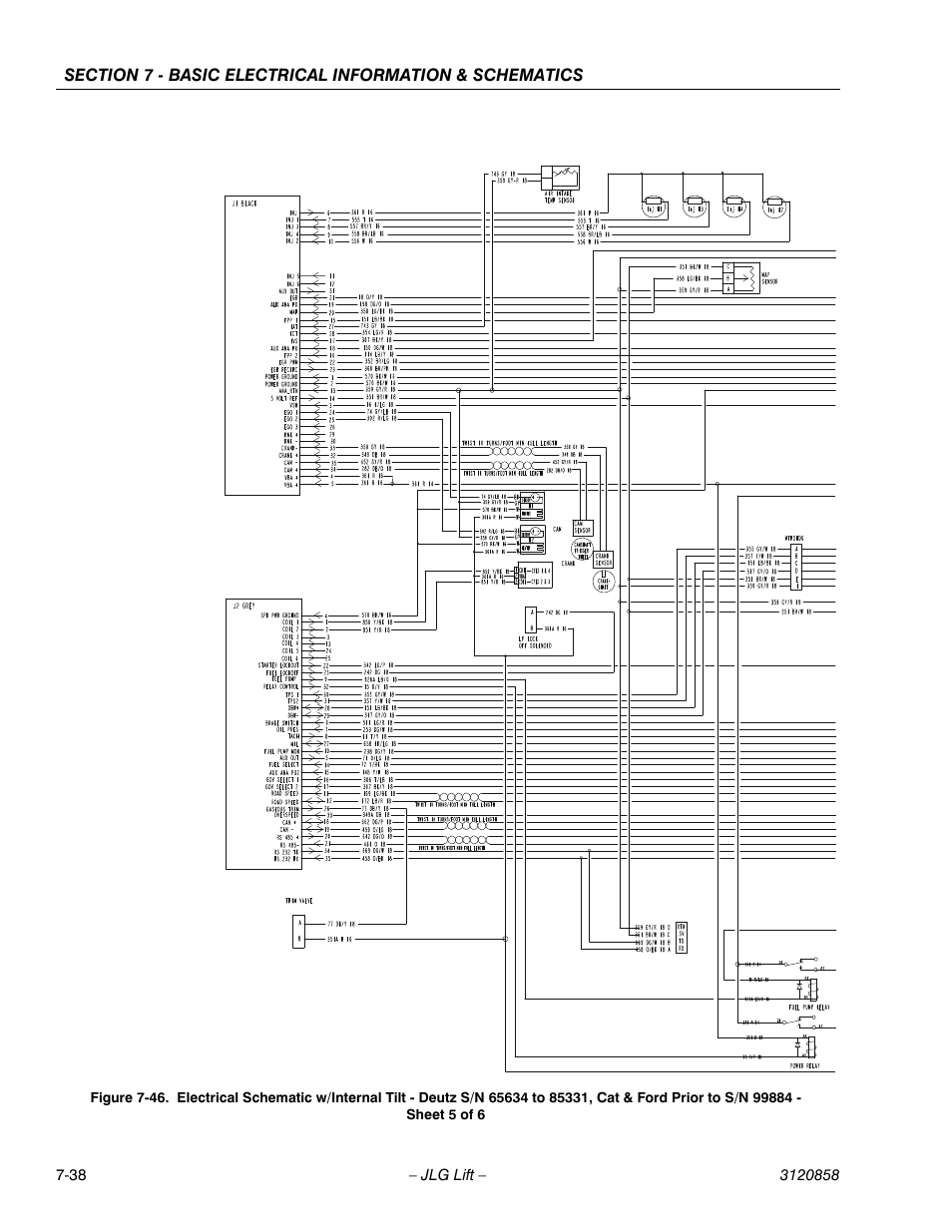 Prior to s/n 99884 - sheet 5 of 6 -38 | JLG 800A_AJ Service Manual User Manual | Page 438 / 466