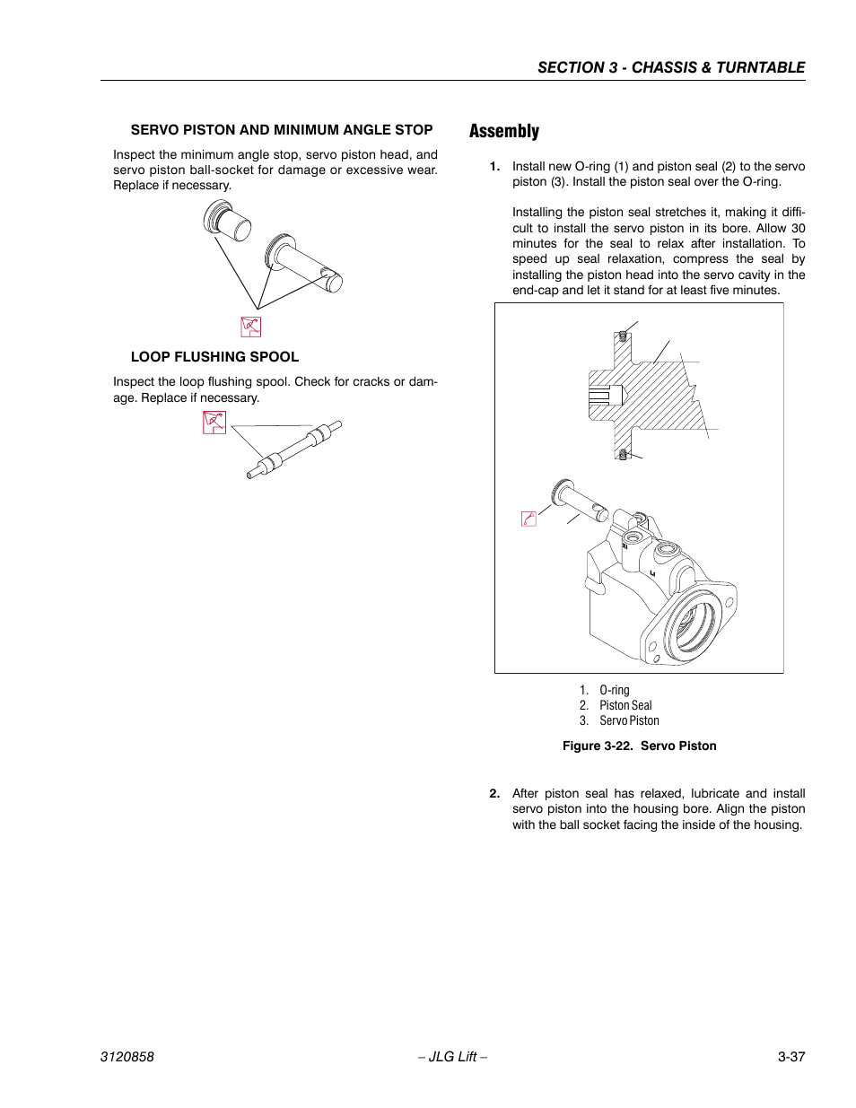 Assembly, Assembly -37, Servo piston -37 | JLG 800A_AJ Service Manual User Manual | Page 93 / 466