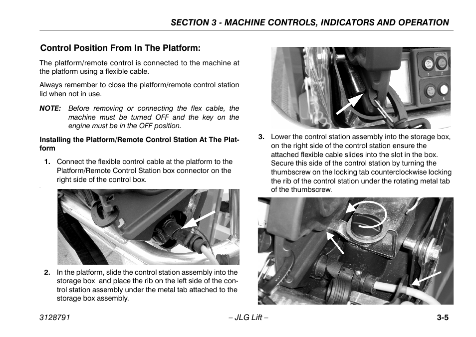 Control position from in the platform, Control position from in the platform: -5 | JLG X550AJ Operator Manual User Manual | Page 35 / 136