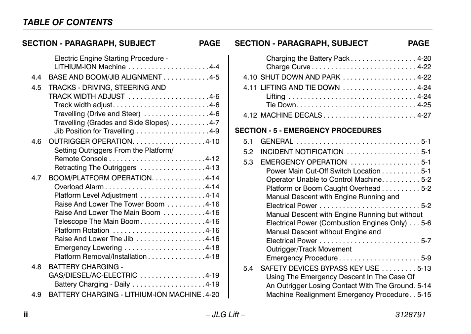 JLG X550AJ Operator Manual User Manual | Page 8 / 136