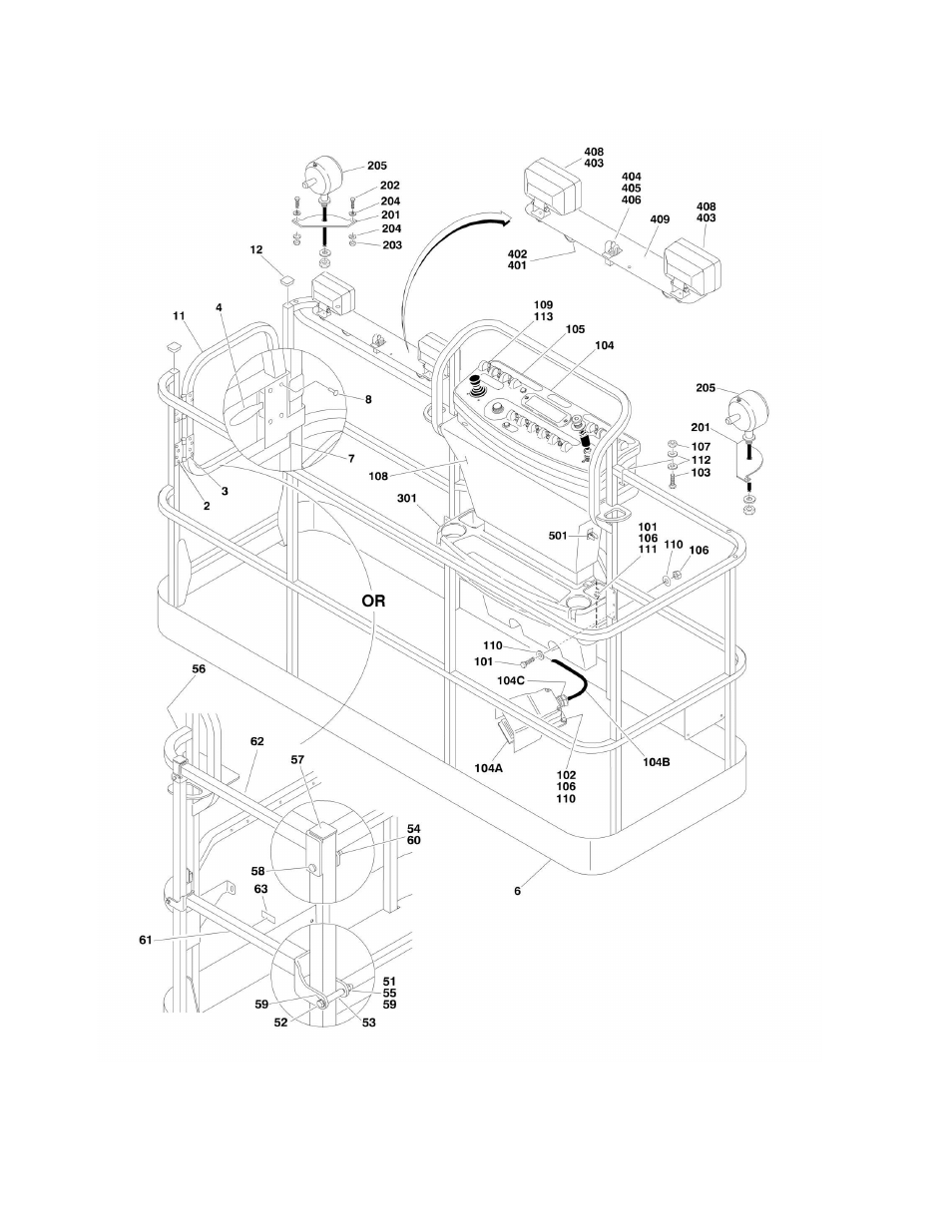 Figure 4-1. platform assemblies | JLG 600A_AJ Parts Manual User Manual | Page 164 / 310