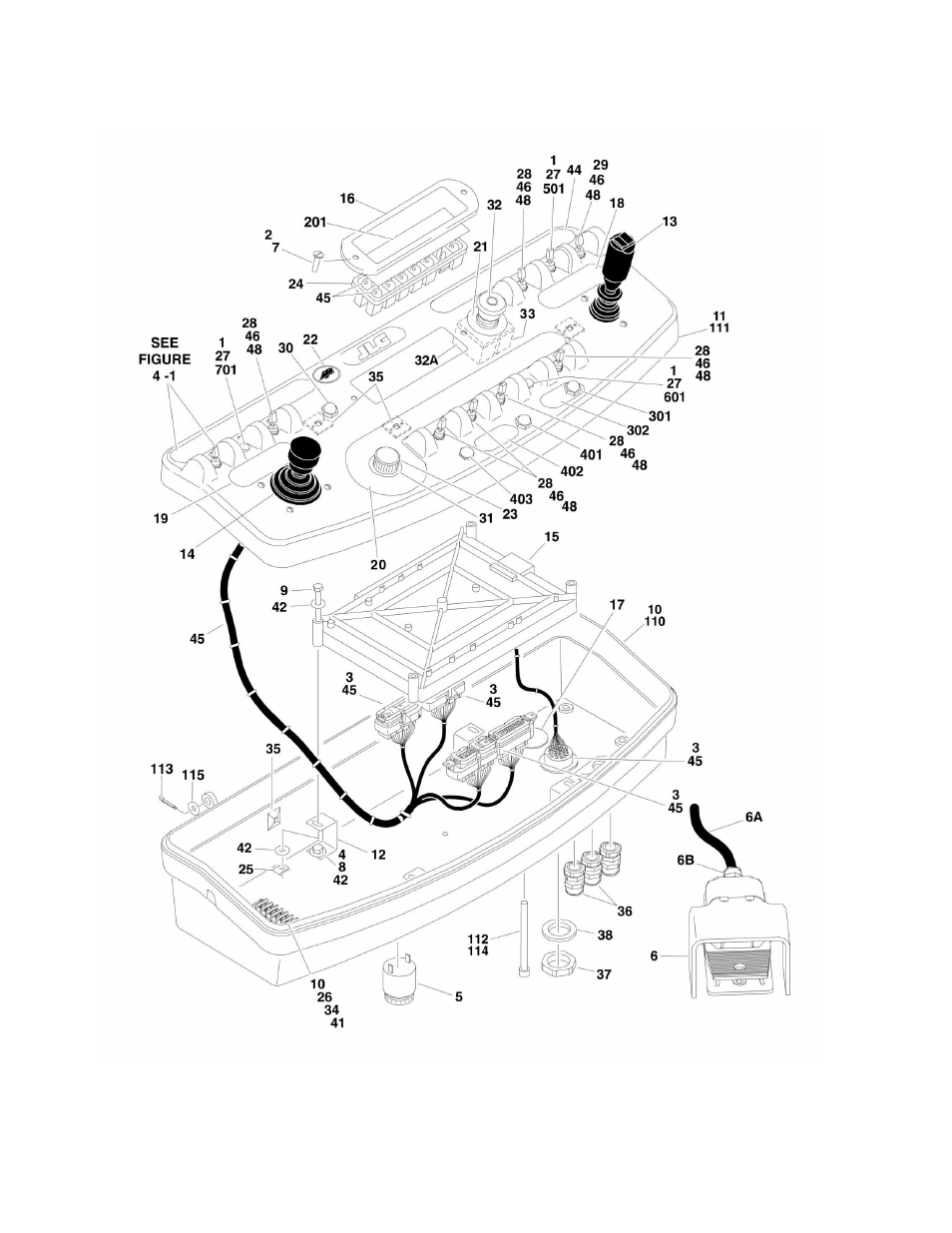 Figure 4-3. platform console assembly | JLG 600A_AJ Parts Manual User Manual | Page 170 / 310