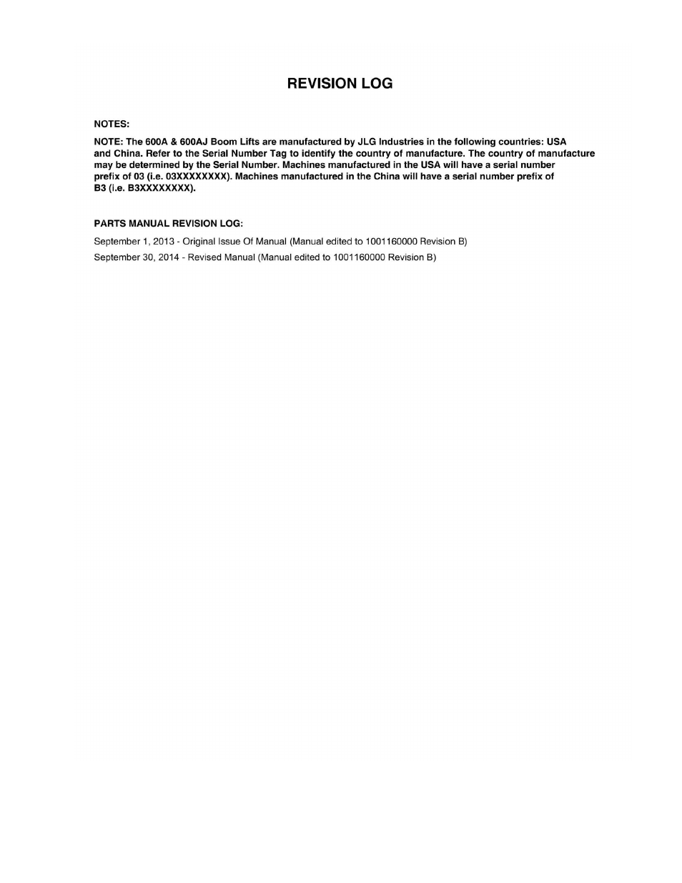 JLG 600A_AJ Parts Manual User Manual | Page 3 / 310