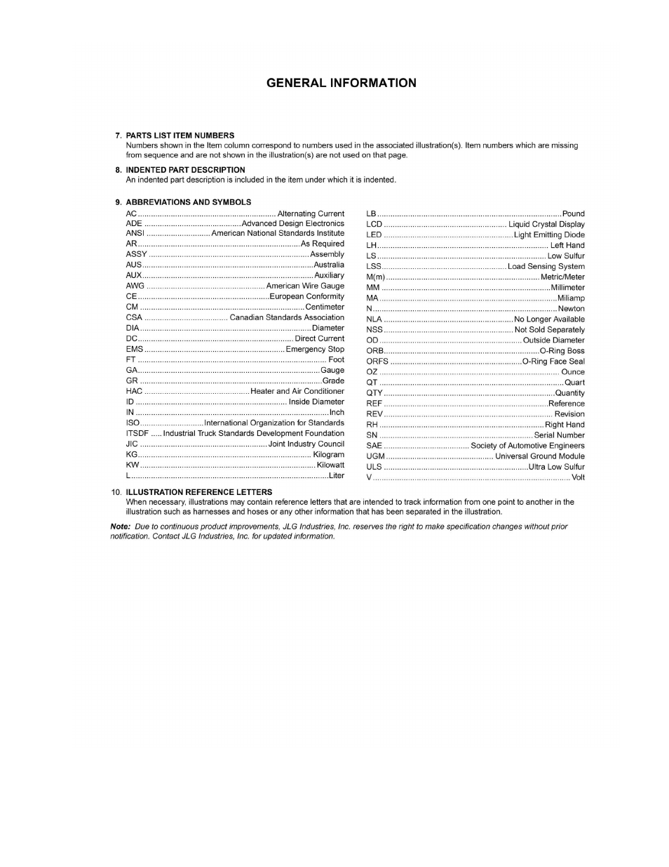 JLG 600A_AJ Parts Manual User Manual | Page 5 / 310