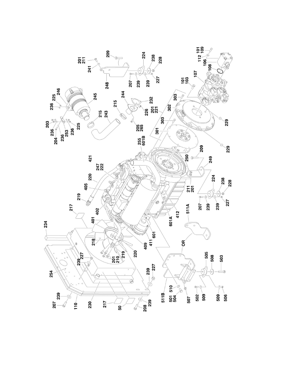 Figure 2-7. deutz d2011 engine installation | JLG 600A_AJ Parts Manual User Manual | Page 62 / 310