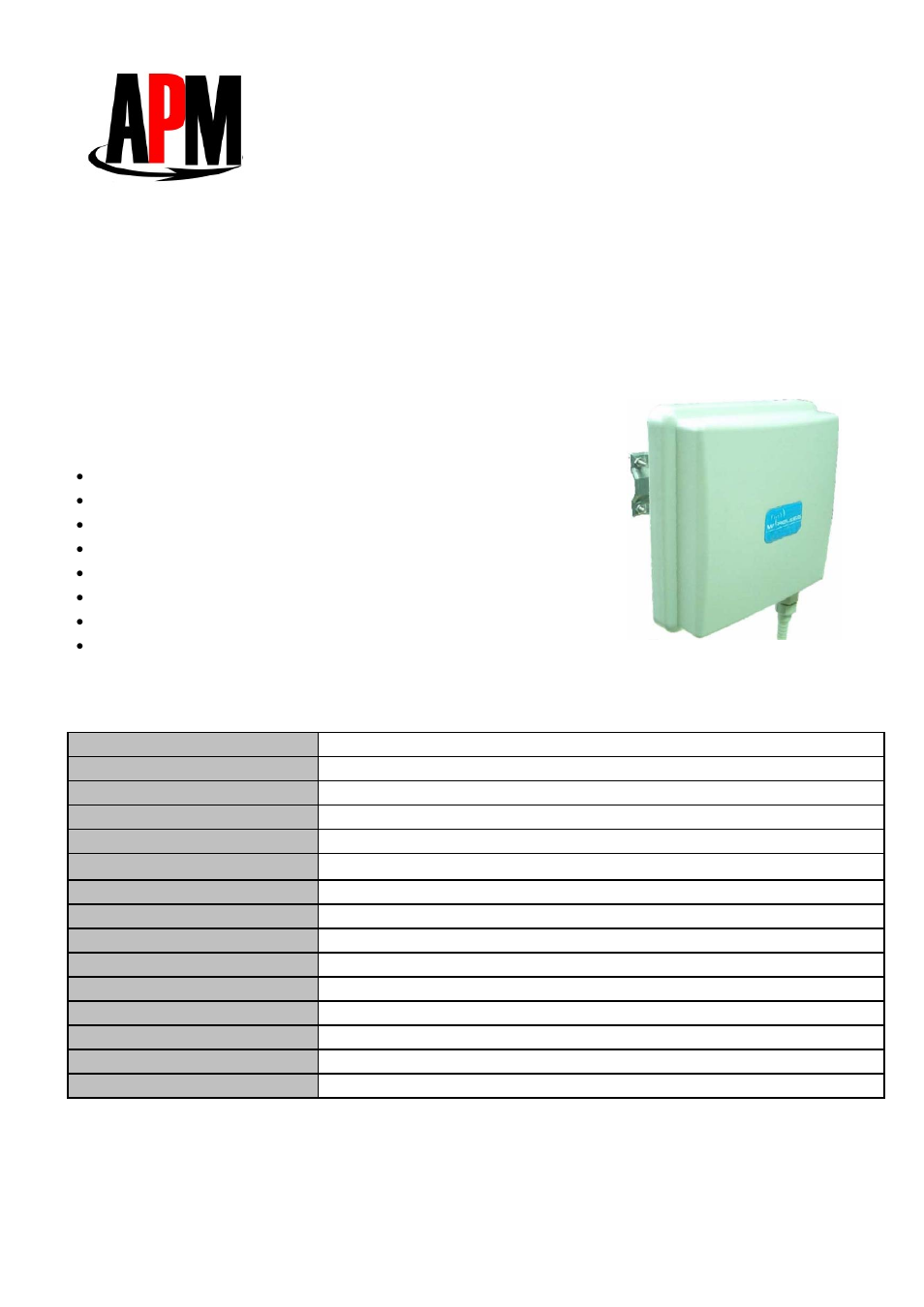 APM AAWA06O-R4H-1 User Manual | 1 page