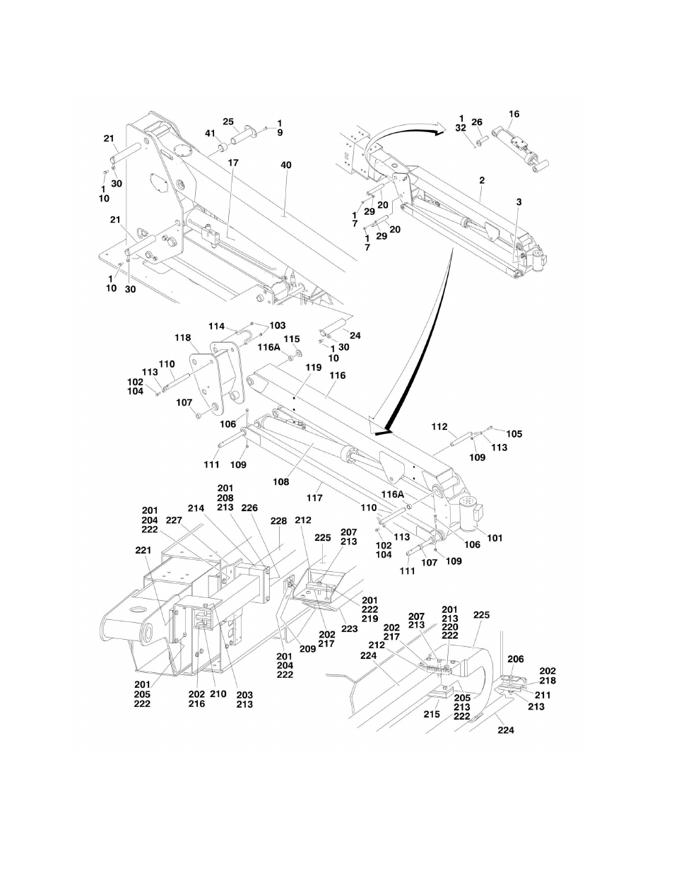 Figure 3-3. main boom installation - 860sj | JLG 860SJ Parts Manual User Manual | Page 130 / 270