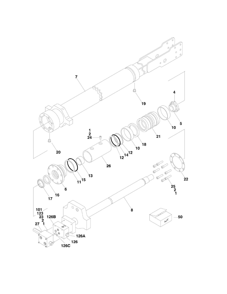 Figure 5-6. telescope cylinder assembly | JLG 860SJ Parts Manual User Manual | Page 186 / 270