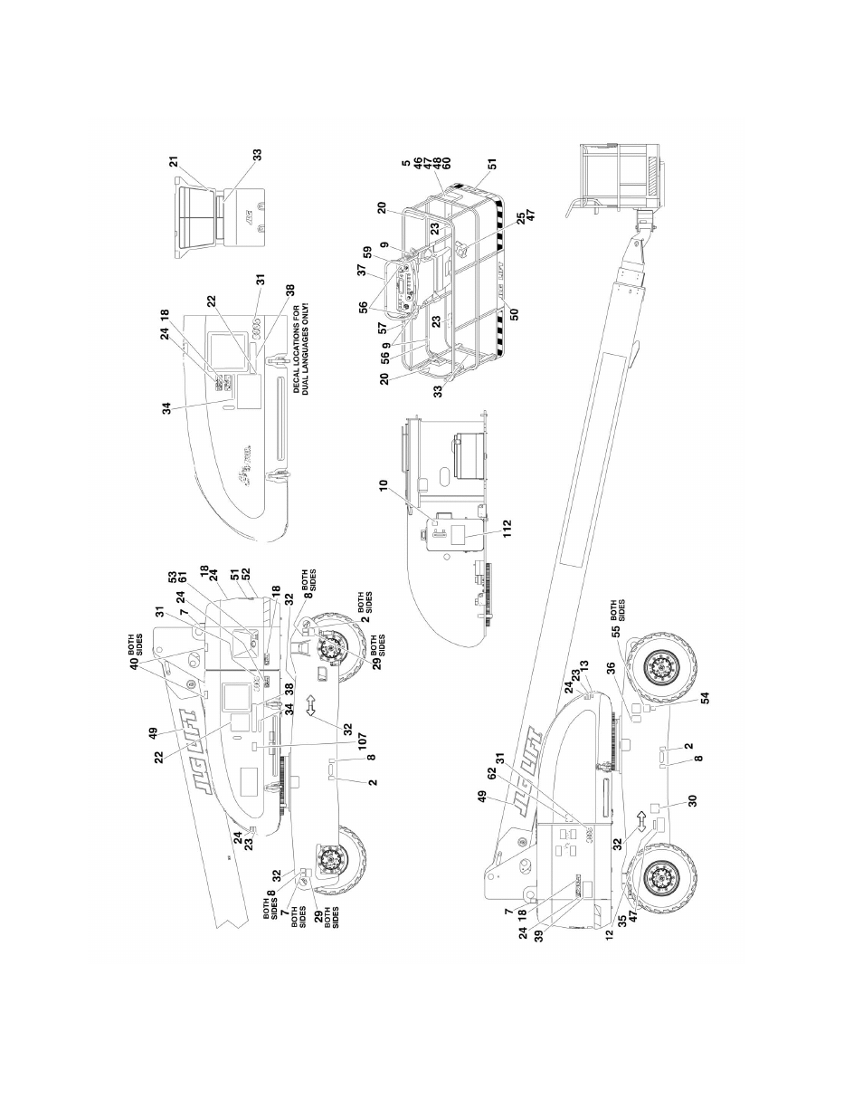 Figure 8-2. decal installation (country spec) | JLG 860SJ Parts Manual User Manual | Page 238 / 270