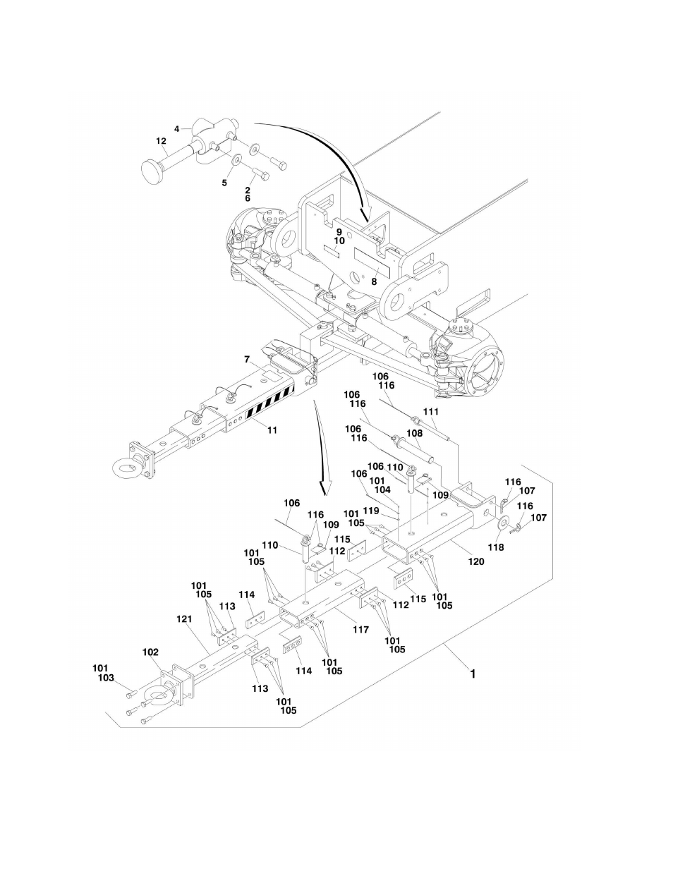 Figure 1-7. tow package installation | JLG 860SJ Parts Manual User Manual | Page 30 / 270